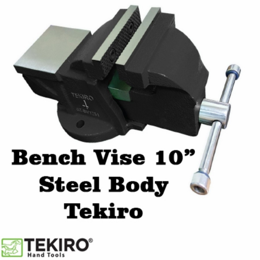 TEKIRO Bench Vise Steel / Catok Meja / Ragum 10&quot; 10in 10 in 10 inch