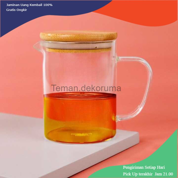 TD - GLS One Two Cups Teko Pitcher Teh Kopi Jus Borosilicate Glass - GG-18