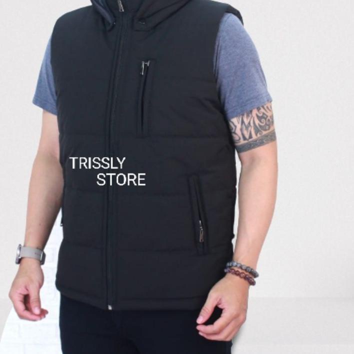 ♞ Jaket Rompi Pria Hoodie Vest Tebal keren Anti Angin Rompi Motor Vest jumbo ✽