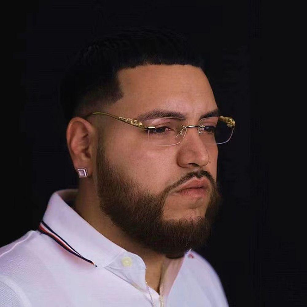 Retro Korea Kacamata Hitam Seaside Cheetah Dekorasi Frameless Glassese Anti UV400 Gradasi Square Shades Cutting Lens Elegan Luar Unisex