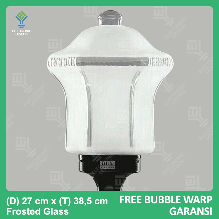 Lampu Taman Outdoor Pilar Tiang Pagar Hias Bulat Putih Susu 27 cm TF3