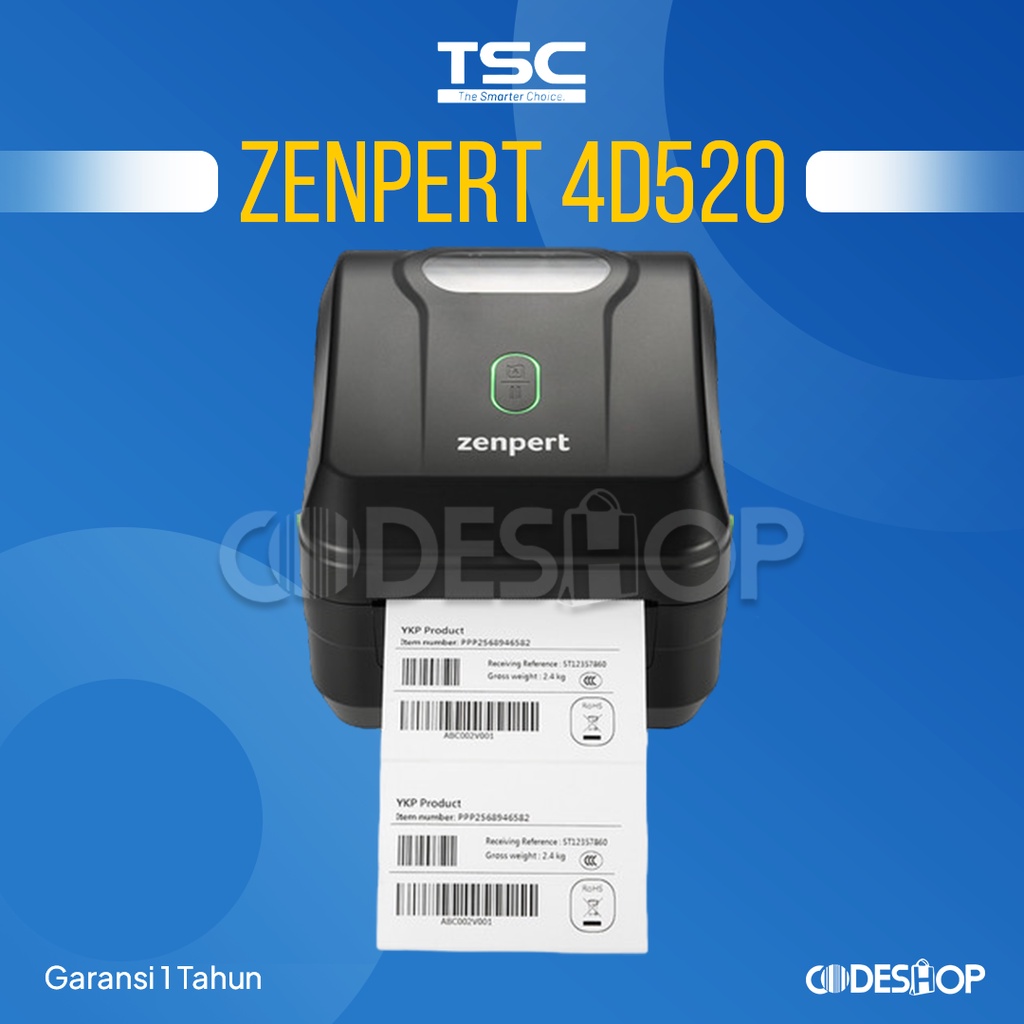 Printer Cetak Barcode TSC Zenpert 4D520 Direct Thermal USB