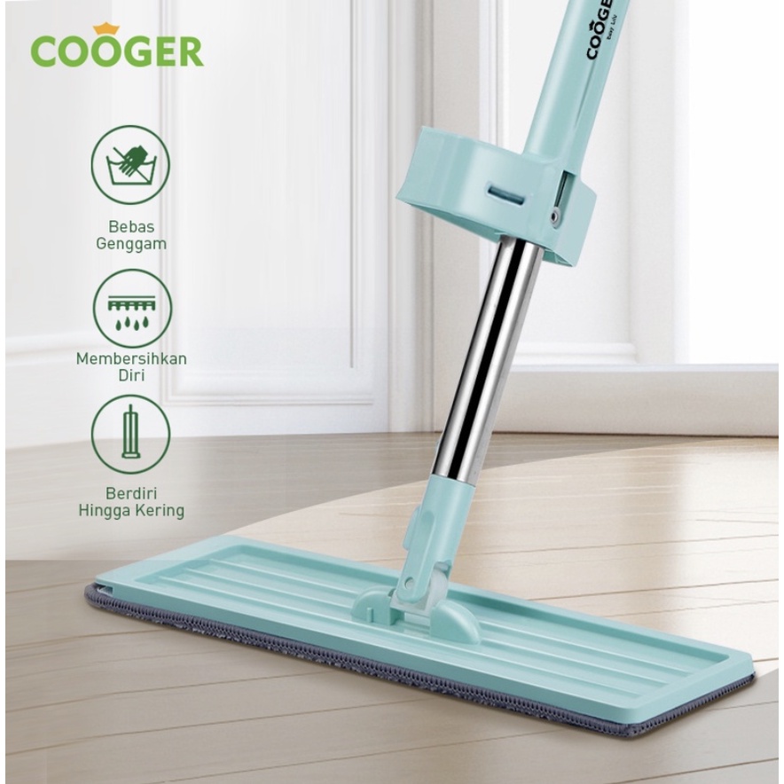 Ultra Green Standing Microfiber Mop Alat Pel Lantai Tarik Otomatis Dapat Berputar 360 Derajat dan Berdiri