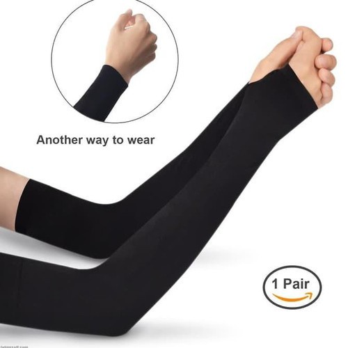 Manset Lengan Tangan Pria Muslim Wanita Hijab Jempol Spandex Anti UV