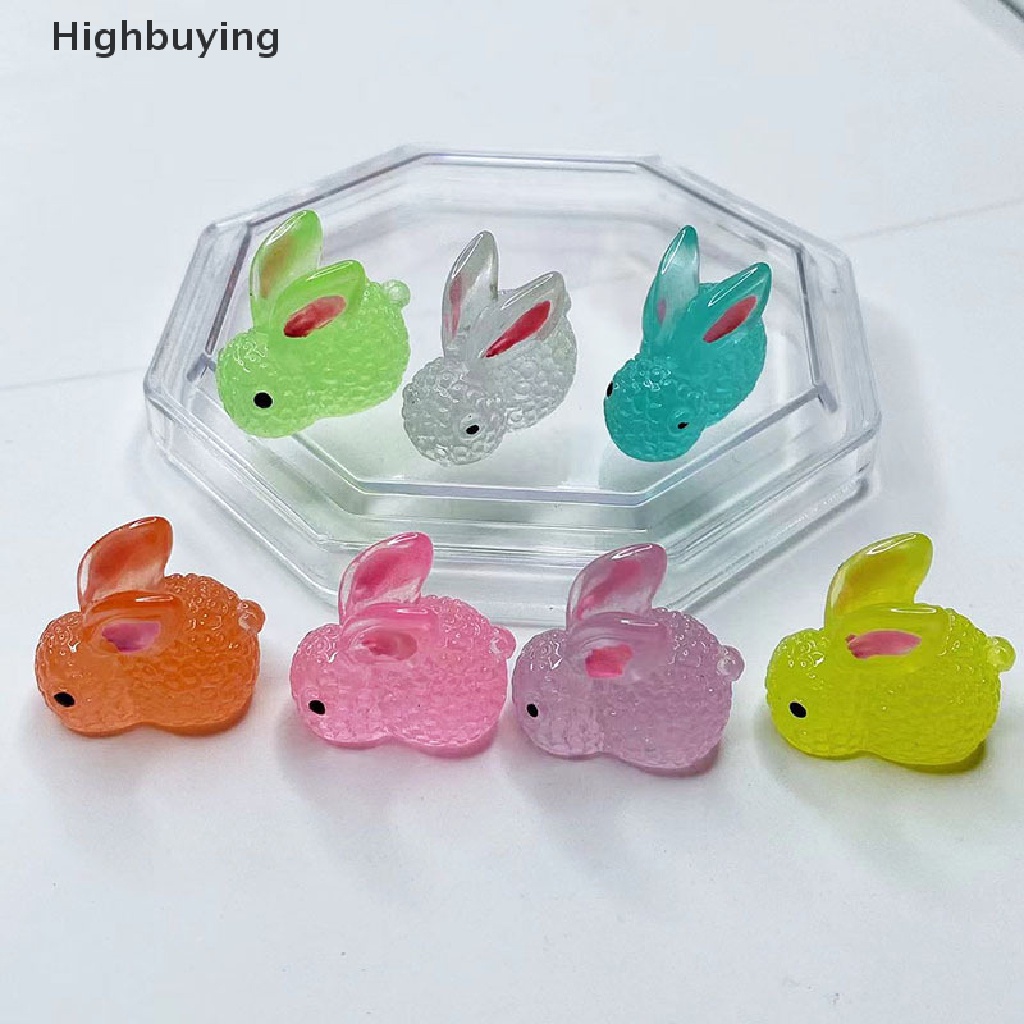 Hbid 5pcs Noctilucent Rabbit Botol Es Dekorasi Kreatif Figure Ornamen Miniatur Kerajinan DIY Aksesoris Glory