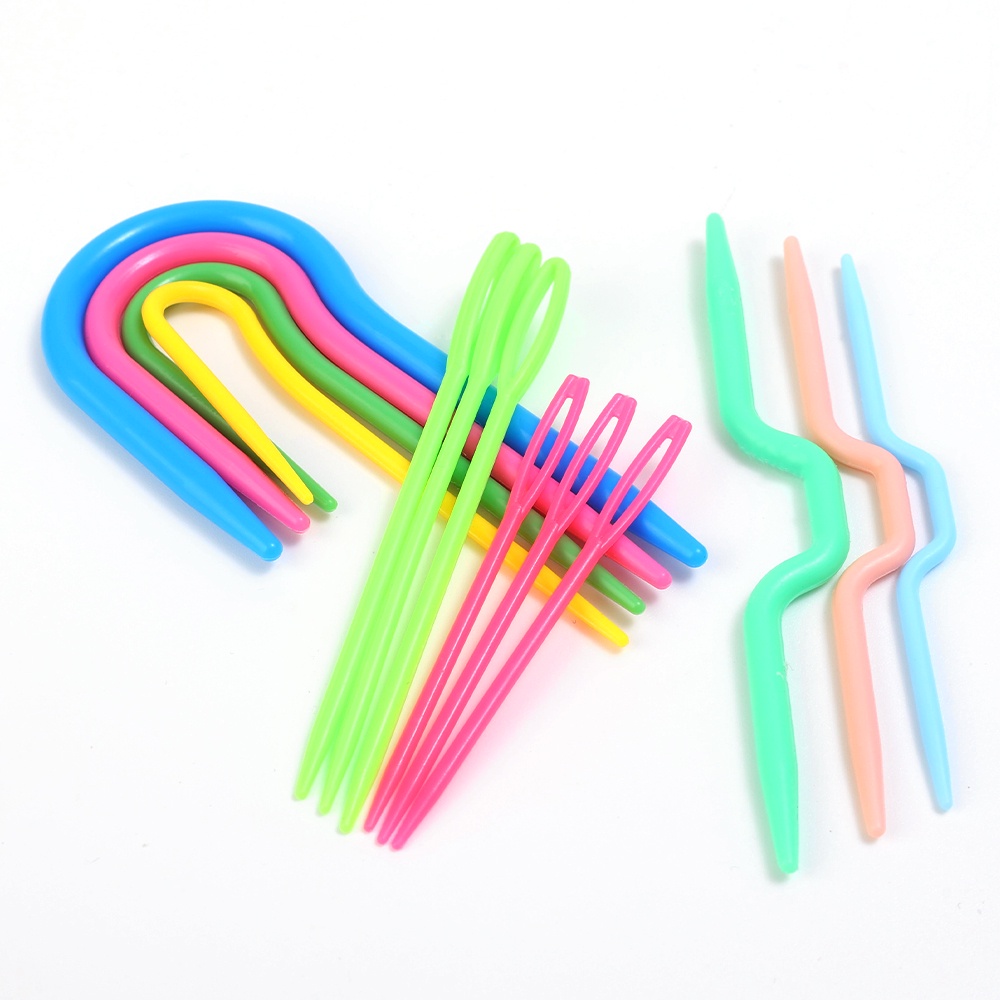 Rajut Crochet U-shaped Curved Hooks DIY High Quality Plastik Besar Mata Jarum Alat Jahit Manual Twist Jarum Tenun