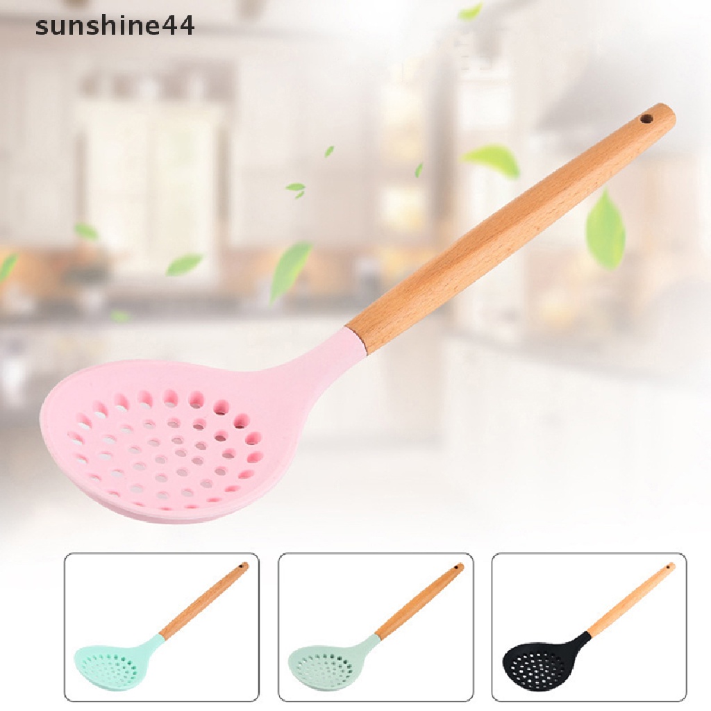 Sunshine 1Pc One-Piece Handle Silicone Colander Saringan Masak Alat Dapur ID