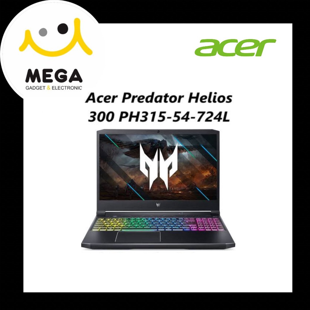 Laptop Acer Predator Helios 300 PH315-54-724L 16GB + 512GB SSD Garansi Resmi Acer Indonesia