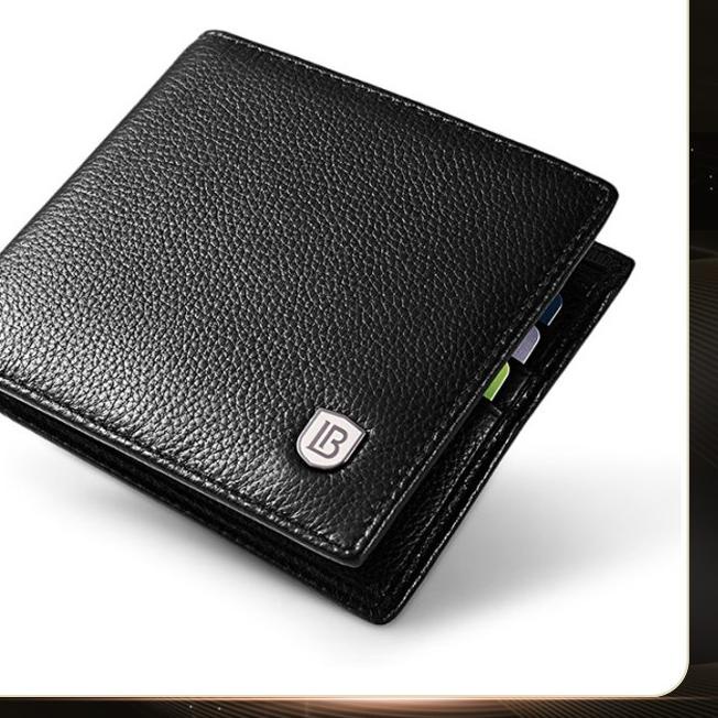 ✈ BOSTANTEN Dompet Pria Model Lipat Bahan Kulit PU Hitam/Coklat ❉