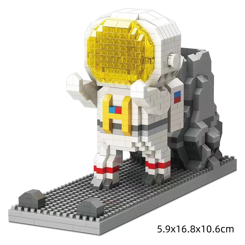 Kompatibel Dengan Lego Blok Bangunan Siswa Buatan Sendiri Pen Holder Puzzle Partikel Merakit Mainan Ornamen Astronot