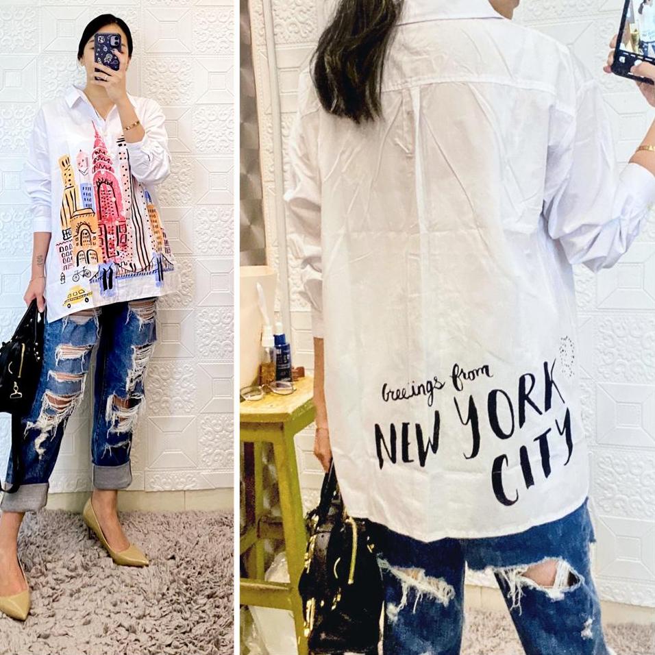 Stok Terbatas WS Belva shirt/tunik wanita/Tunik katun post import/atasan wanita bahan katun import p