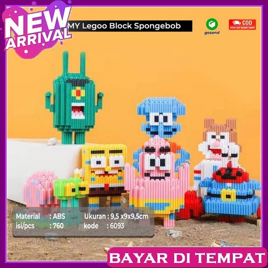 Nano Block Tk Paud Balok Susun Mainan Lego Edukasi Anak Smy  Nano Block Spongebob - Bricks Educati
