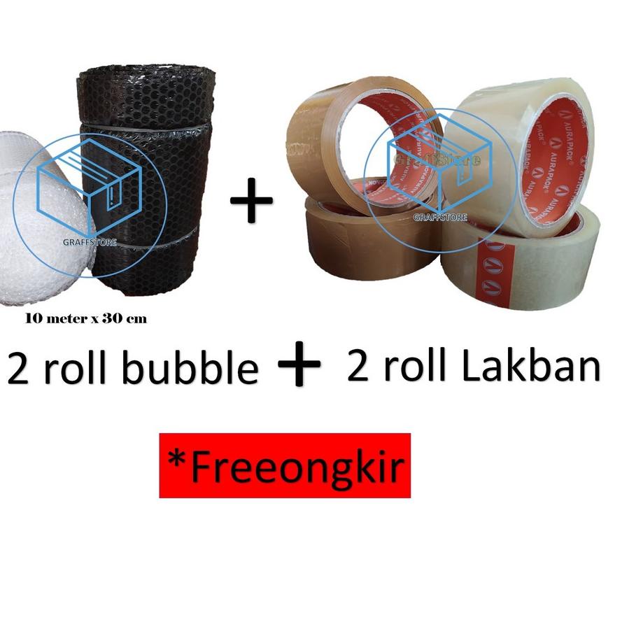 

MALL Promo Paket Bubblewrap 10 Meter (2 roll) + Lakban 50 meter (2 roll) Free ongkir Hemat Kualitas Mewah buruan