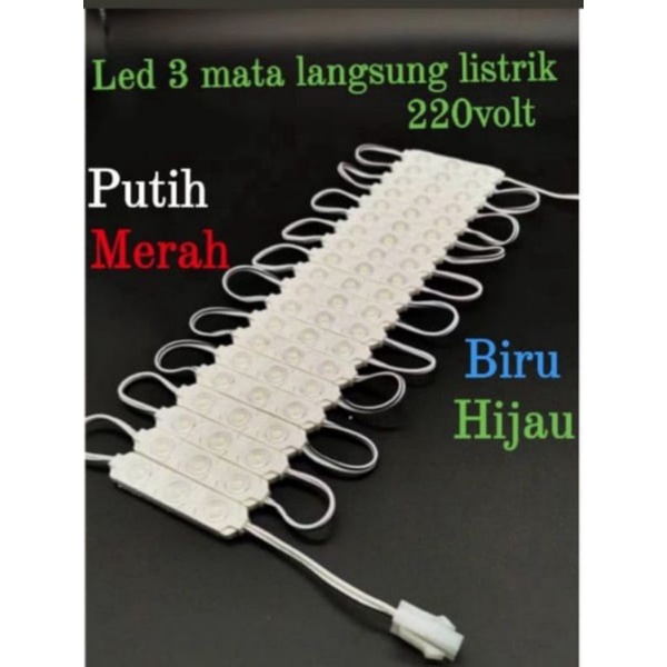 lampu led 3 mata langsung colok listrik rumahan  220 volt