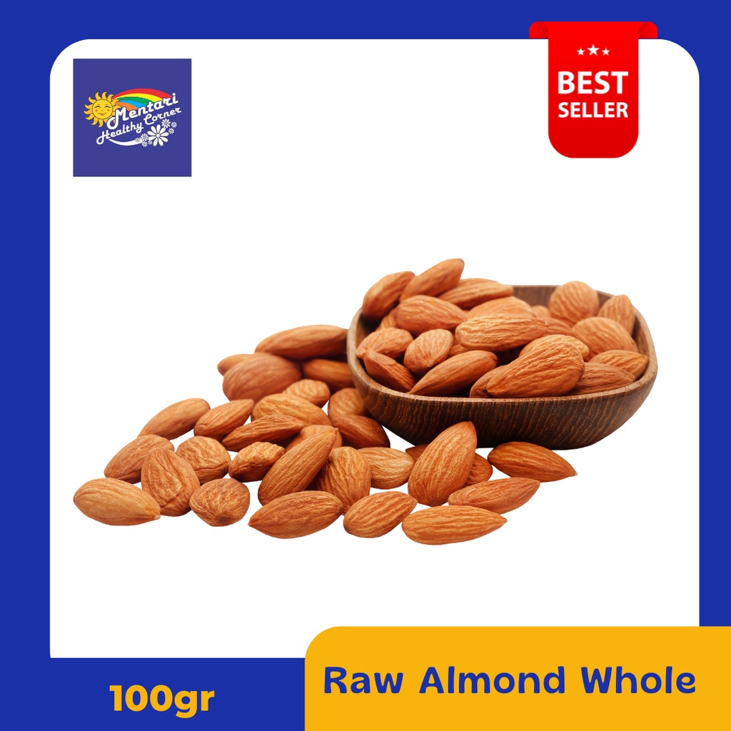 Raw Almond Whole 100gr / Kacang Almond Mentah Utuh 100gr