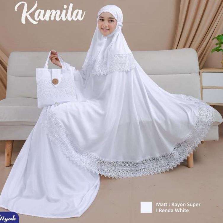 Terbaru MUKENA DEWASA RAYON PREMIUM PUTIH POLOS RENDA IMPORT MEWAH MUKENAH SESERAHAN UMROH HAJI ALIY