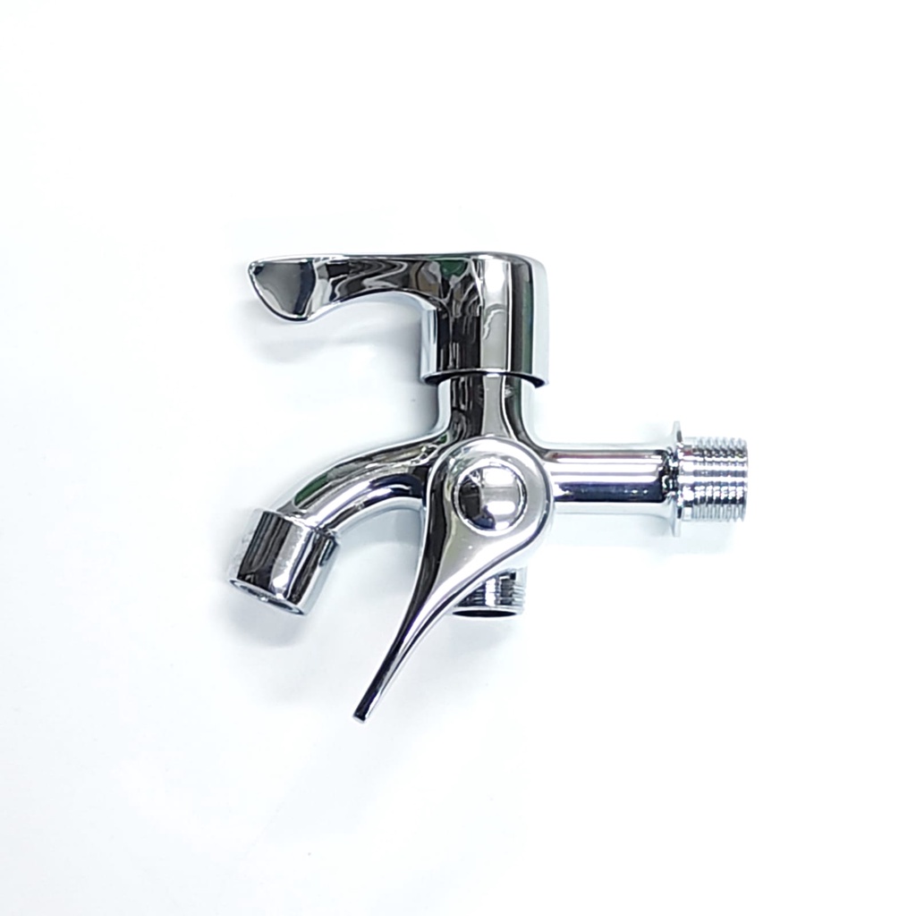 Keran air Kamar Mandi Cabang 2 Murah DB2116 Kran air Shower Cabang Double Bathroom Two Way Faucet Chrome