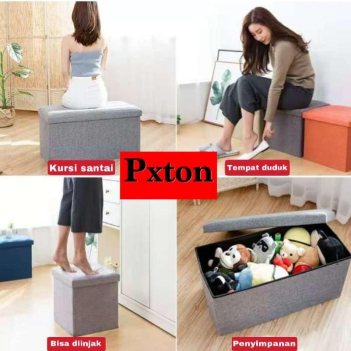 Storage Box Kursi Penyimpanan Serbaguna Organizer Box Kursi Box Lipat