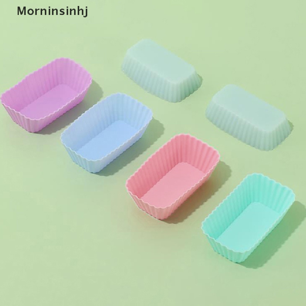 Mornin 5Pcs Cetakan Kue Silikon Persegi Panjang Muffin Cup Cake Baking Mold Dapur Pastry id