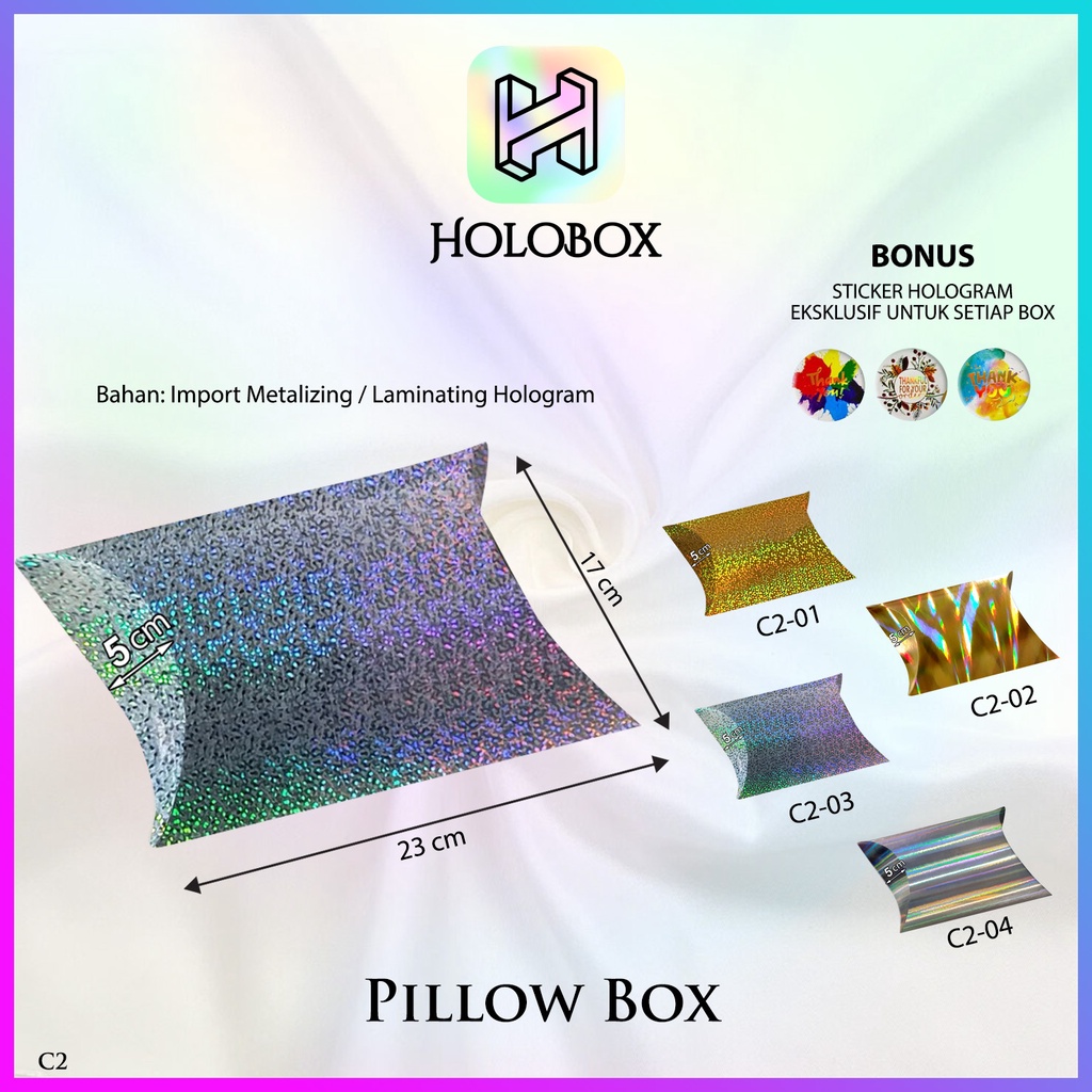 

Gift Box | Kotak Pillow | Souvenir | Kotak Hadiah Hologram (20x13,5x5)