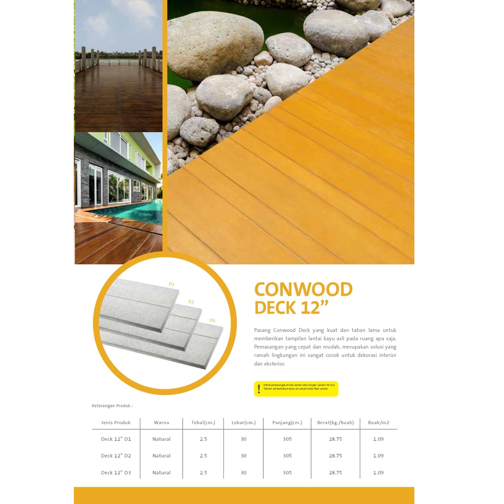 Conwood Deck 12" Lantai Kayu Anti Rayap & Anti Air