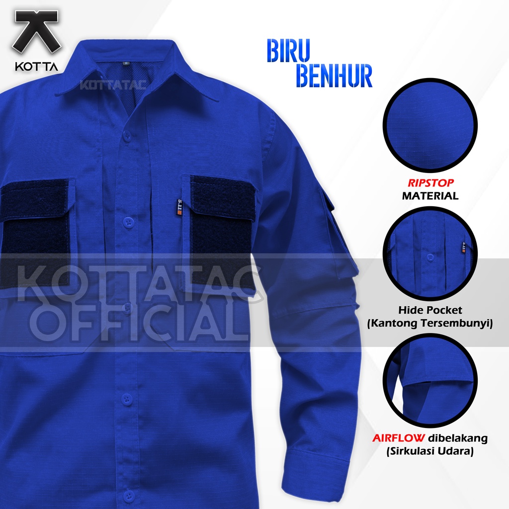 KEMEJA TACTICAL 511 BIRU BENHUR LENGAN PANJANG - KEMEJA OUTDOOR BIRU - KEMEJA PDL BIRU - KEMEJA TIM - KEMEJA LAPANGAN