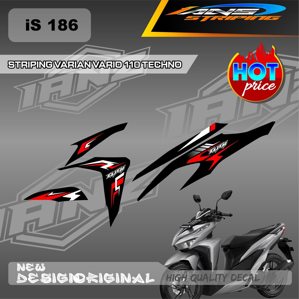 TERBARU STRIPING DECAL VARIO TECHNO SIMPEL / STIKER LIST HONDA VARIO TECHNO 110 OLD / DECAL KERETA VARIO SEMI FULL BODY IS186