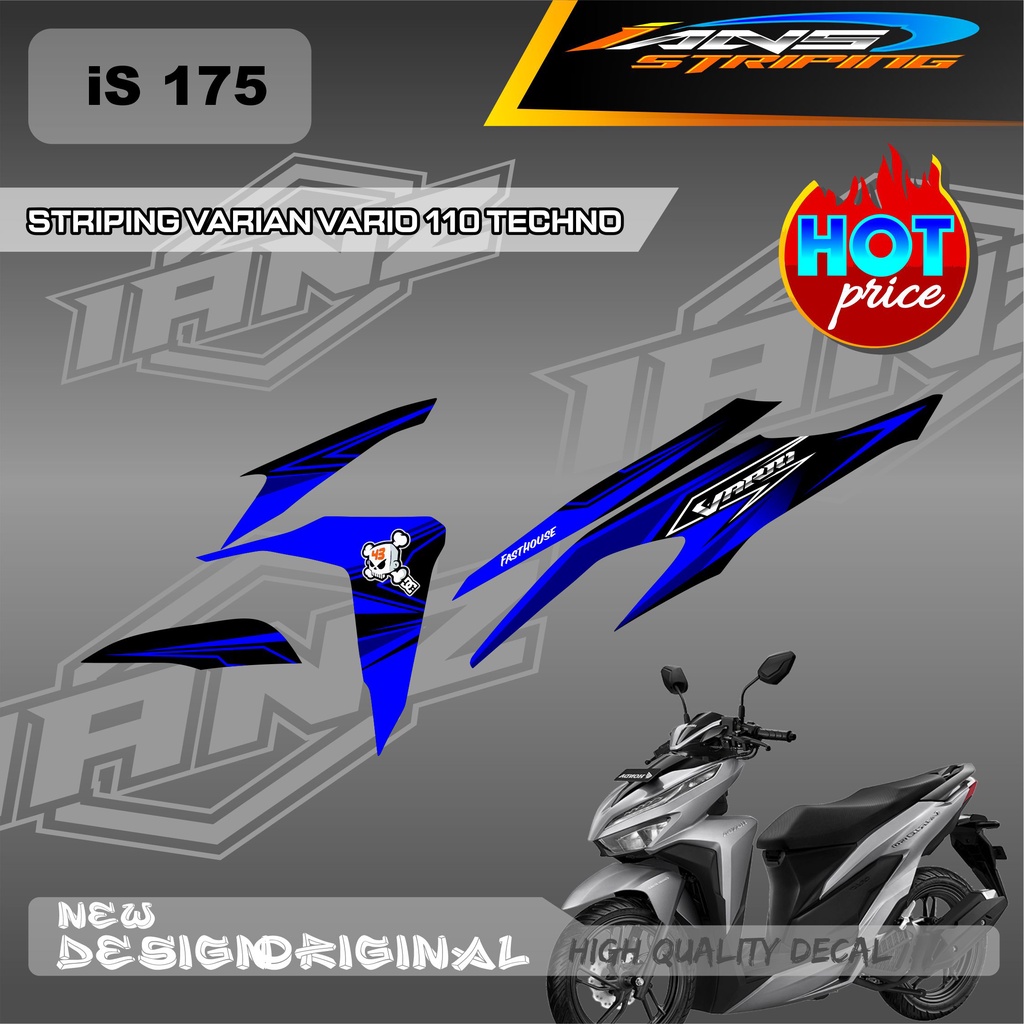 STIPING STIKER DECAL HONDA VARIO TECHNO 110 / STRIPING VARIO TECHNO / VARIASI STIKER BODY VARIO 2009-2013 / DECAL KERETA VARIO LAMA IS175