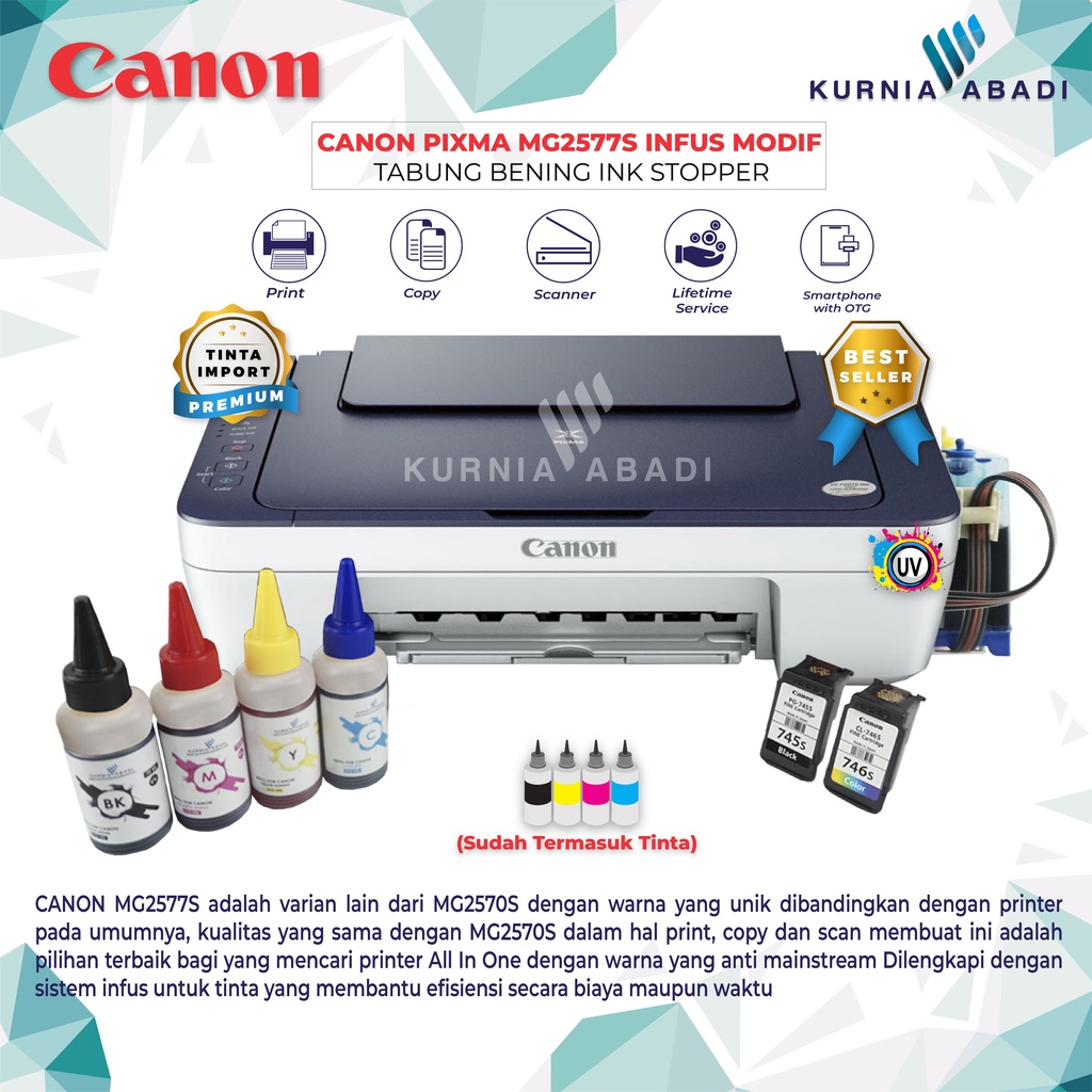 Printer Canon PIXMA MG2570S Infus Print Scan Copy Inkjet Infus Bening