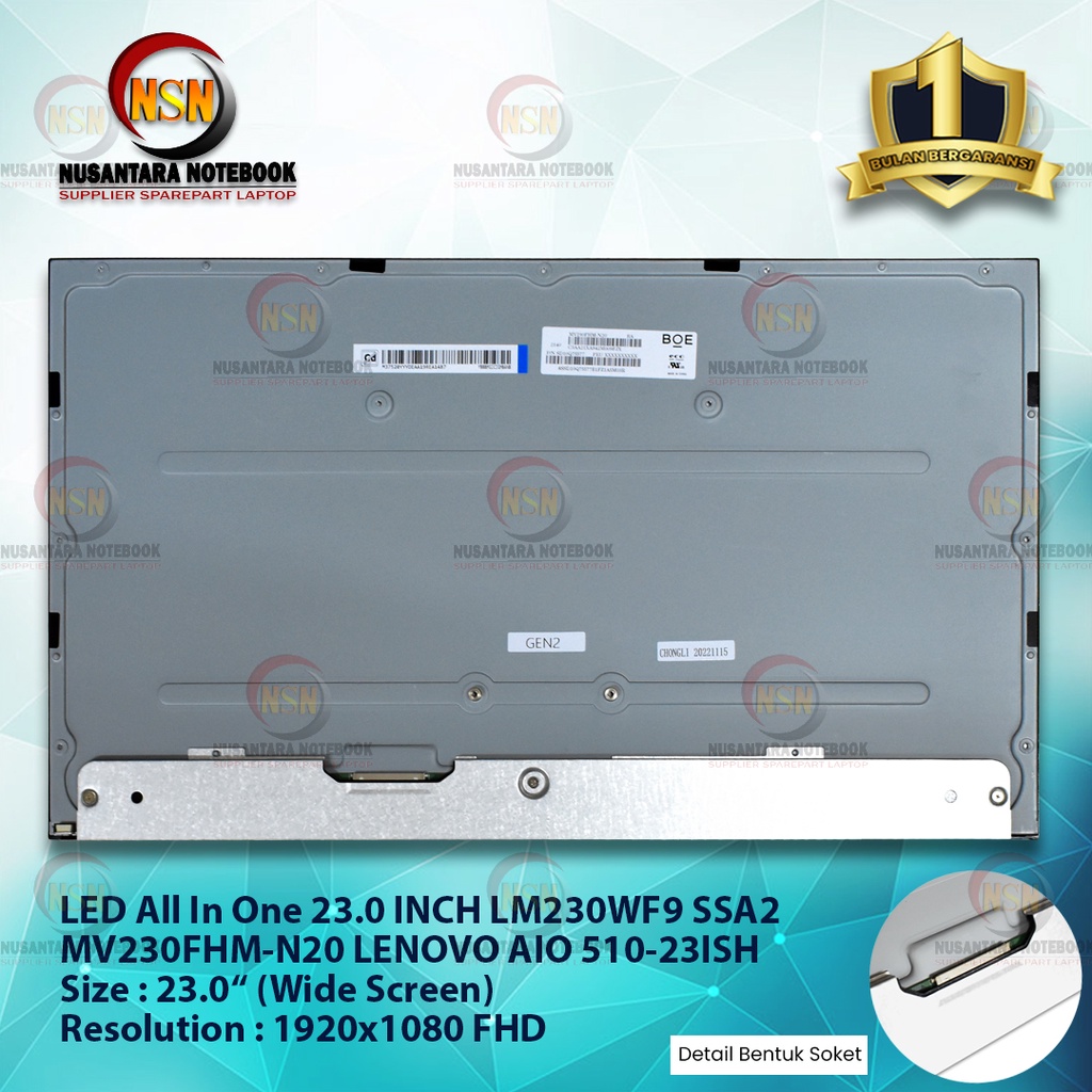 LED 23.0 Inch GEN 2 Full HD LM230WF9 MV230FHM-N20 LENOVO AIO 510-23ISH