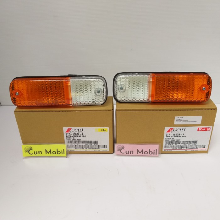 Lampu sen bemper Accord Prestige 1986 kanan kiri 217-1607RL merk Lucid