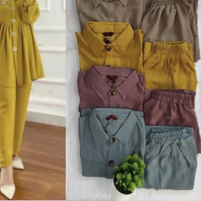 ❄ Zivia Set - Setelan Crinkle Airflow Polos Standar / Setcel polos crinkle / One set zivia premium /