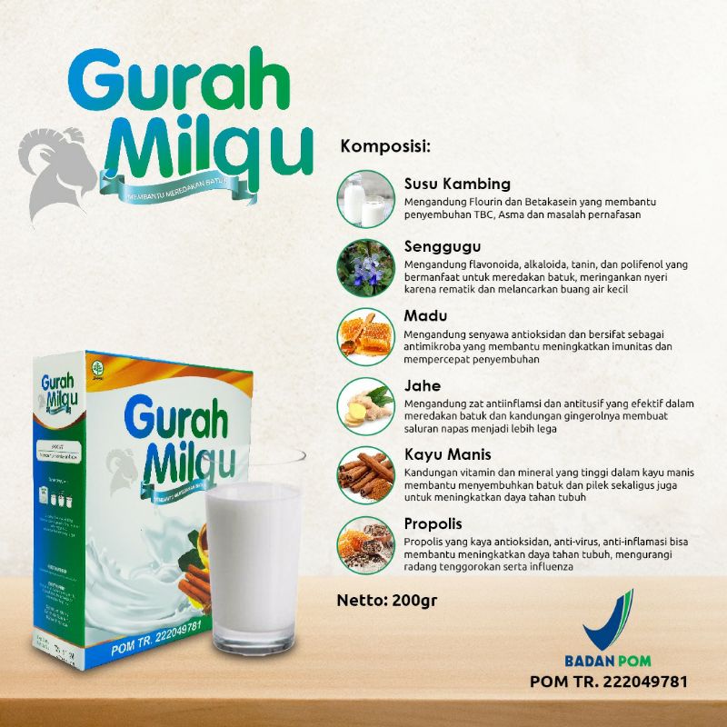 

SUSU KAMBING GURAH MILQU BERKHASIAT 200 GRAM