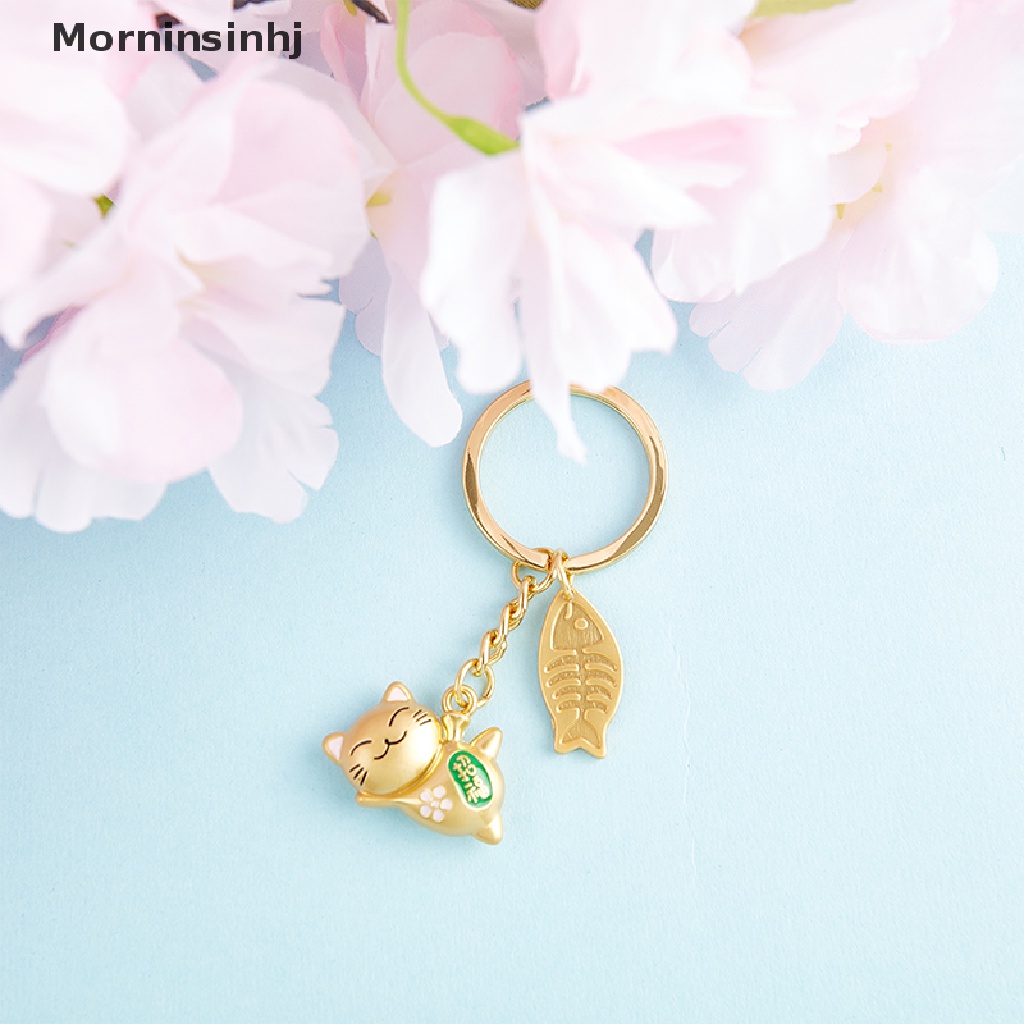 Mornin Jepang Lucky Cat Keychain Kawaii Pernak Pernik Aksesori Tas Mobil Liontin Keychain Hadiah id