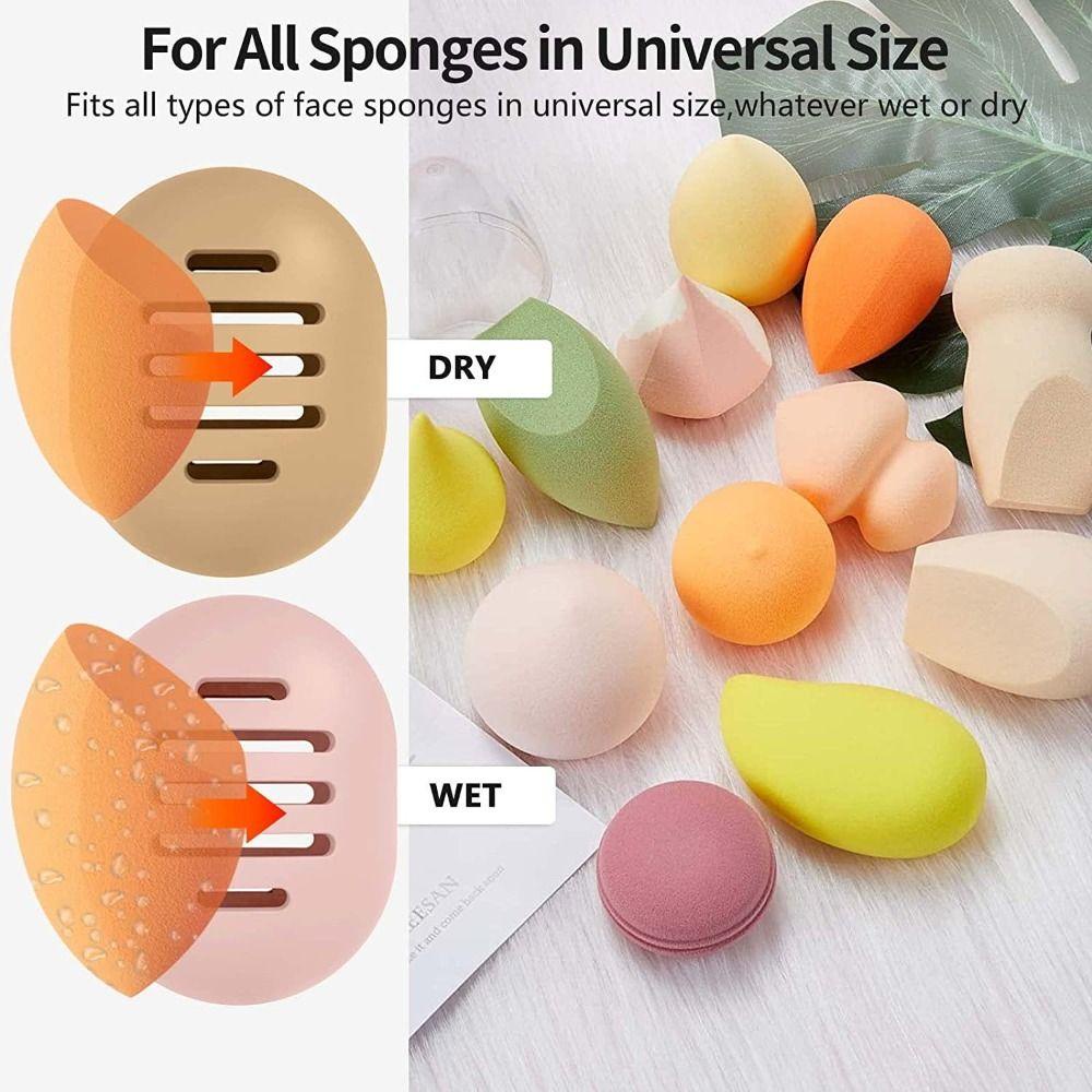 NEEDWAY Needway Puff Tempat Pengeringan Reusable Silicone Travel Ventilated Case Beauty Egg Stand Alat Makeup Kosmetik Puff Case