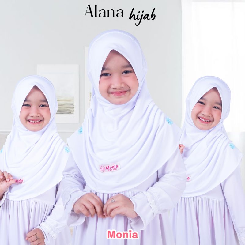 Alana Hijab by Monia Hijab Kids  White Edisi Sekolah