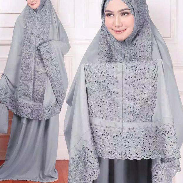 Berkualitas Am  Mukena  Dewasa Terbaru Fatimah Khadijah KD  Dan Azizah Polos Bordir  ✓
