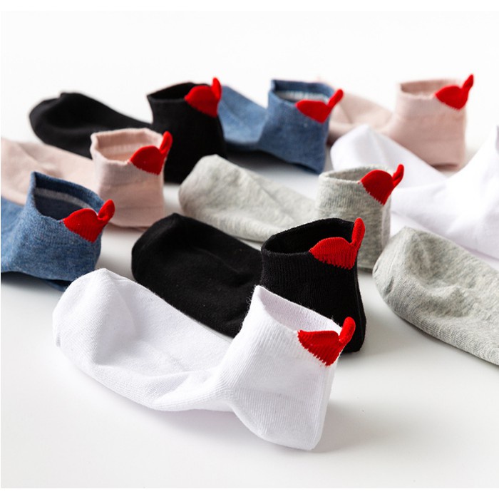 ⭐𝐈𝐇𝐒 𝟎𝟓𝟑 𝐋𝐚𝐦𝐩𝐮𝐧𝐠⭐️Kaos Kaki Fashion Wanita Motif Love Kaos Kaki Pendek Semata Ankle Socks