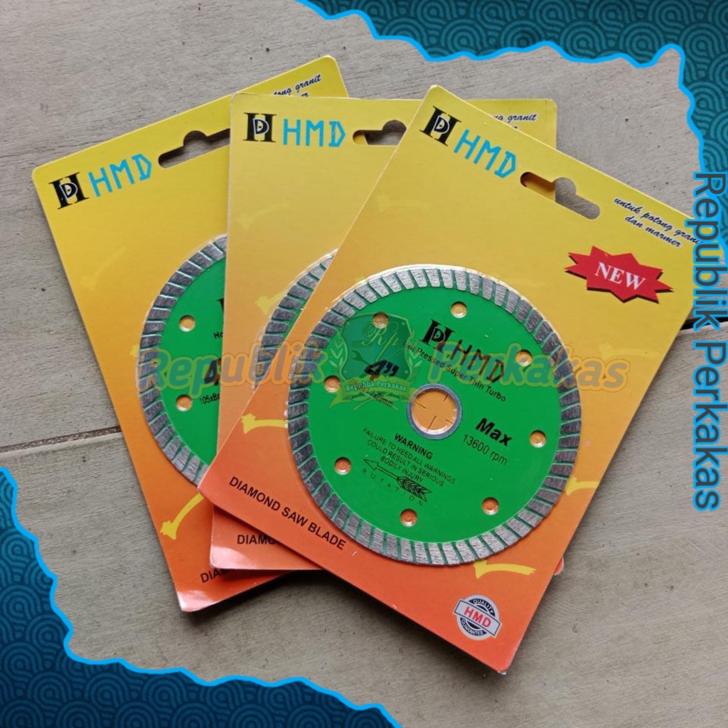 HMD Diamond Wheel / Pisau Potong Batu / Mata Potong Batu 4" Superthin Turbo
