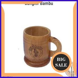 suku cadang Cangkir Bambu Ukuran Sedang - Cangkir Unik Souvenir Pernikahan Custom Nama 1F3