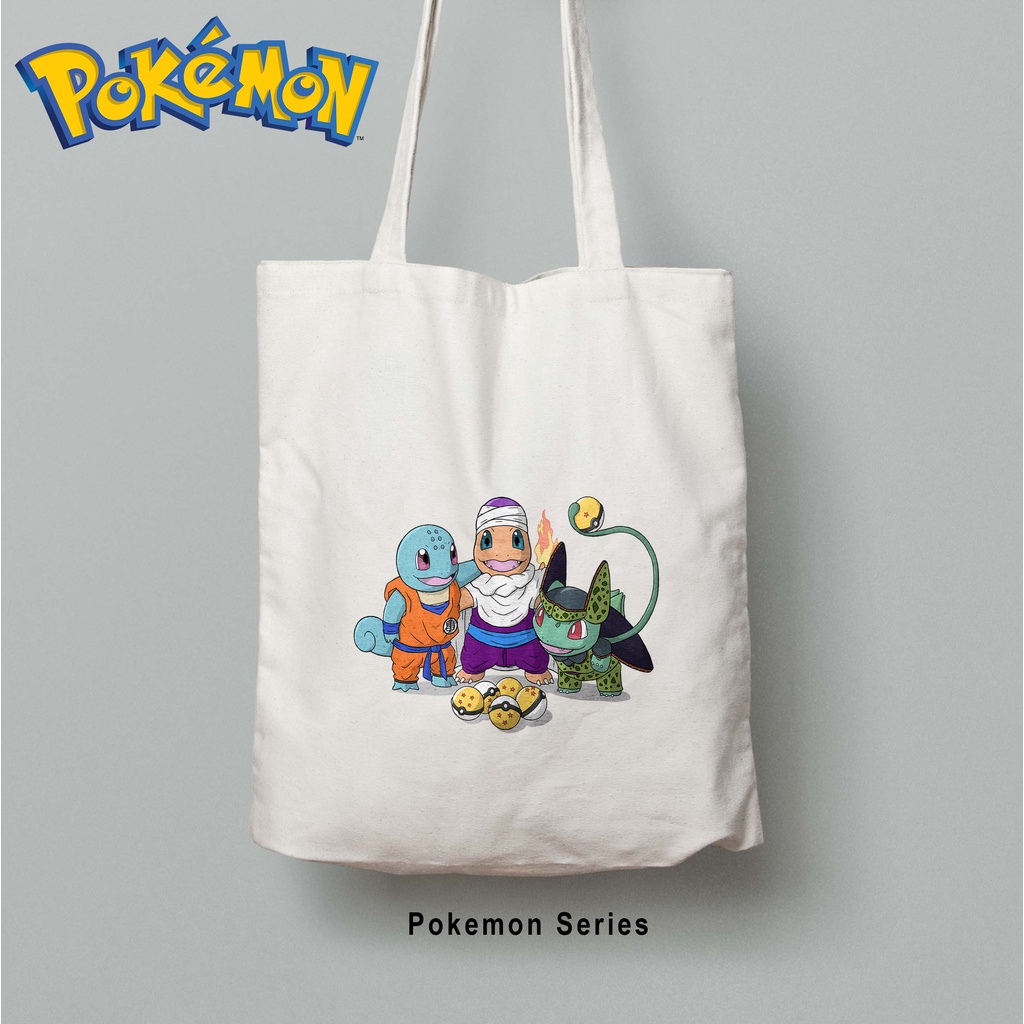 Totebag Anime Pokemon Pikachu Tote bag premium Totebag zipper totebag velcro Termurah