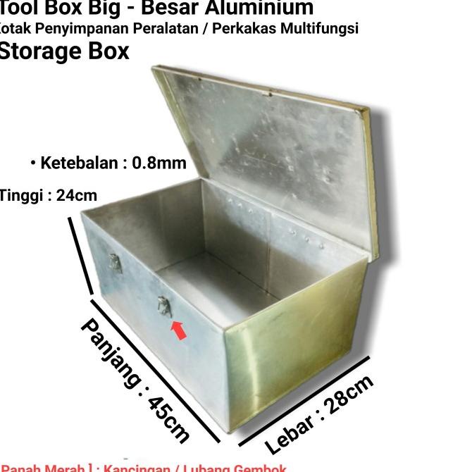 Tool Box Big Besar Aluminium / Kotak Penyimpanan Perkakas Peralatan
