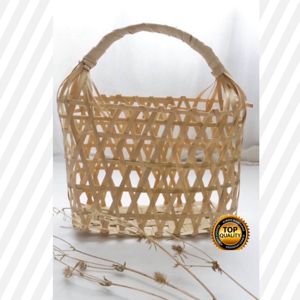 Keranjang Jinjing Anyaman Bambu Tas Hampers Bambu