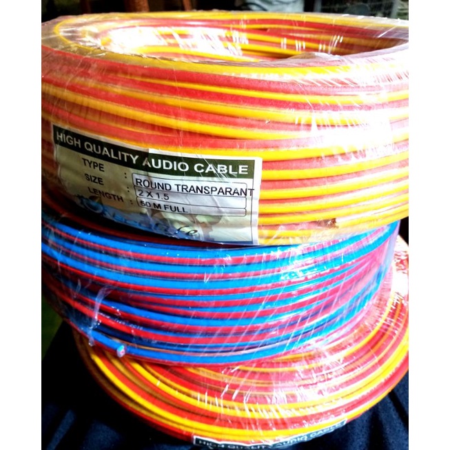 ✅Kabel Bulat transparan selang serabut 2x1,5(meteran)
