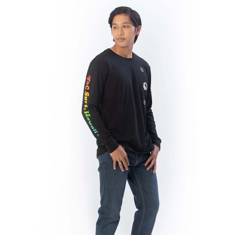 VISSLA-T&C THREE PEAK LS PKT TEE-ATASAN PRIA-BAJU KAOS LENGAN PANJANG