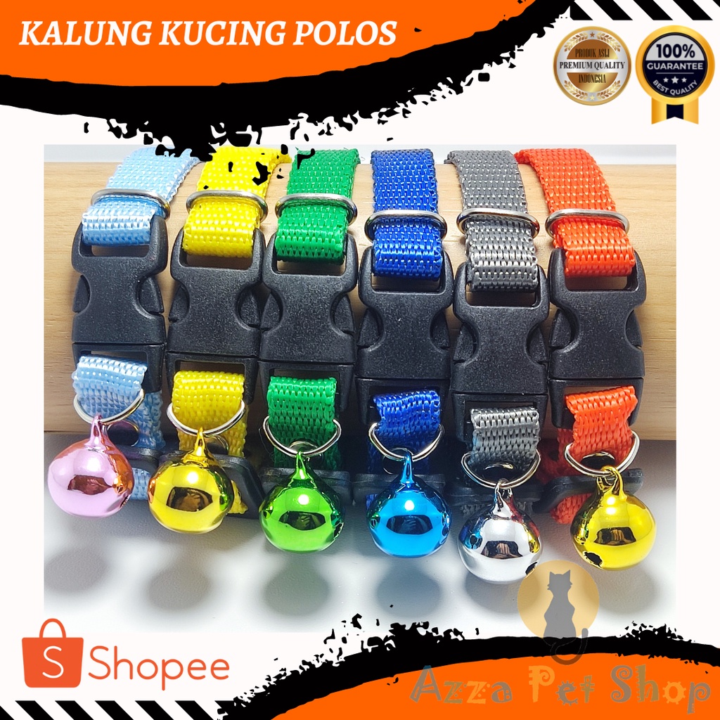 kalung kucing polos murah lonceng warna 12mm / kalung kucing murah