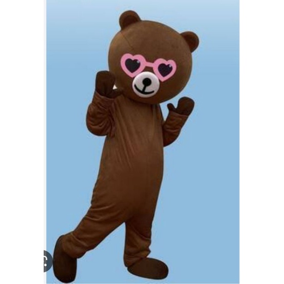 kostum badut beruang line cantik