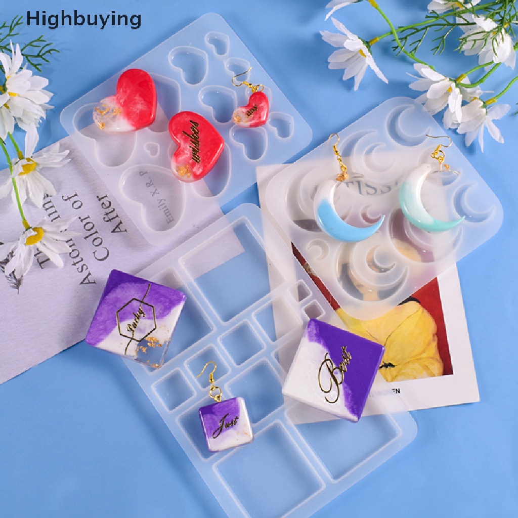 Hbid DIY Kristal Epoxy Resin Cetakan Gantungan Kunci Anting Liontin Casg Cetakan Ornamen Perhiasan DIY Membuat Aksesoris Silikon Resin Cetakan Glory