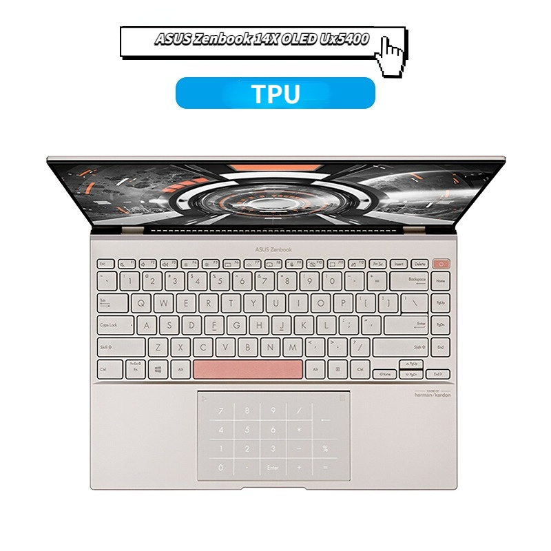 Silicon Keyboard Cover Untuk 14inch ASUS Zenbook 14X OLED Ux5400 Pelindung Keyboard Laptop ASUS Notebook Tombol Power Kulit Tahan Air Dan Debu Keyboard Film