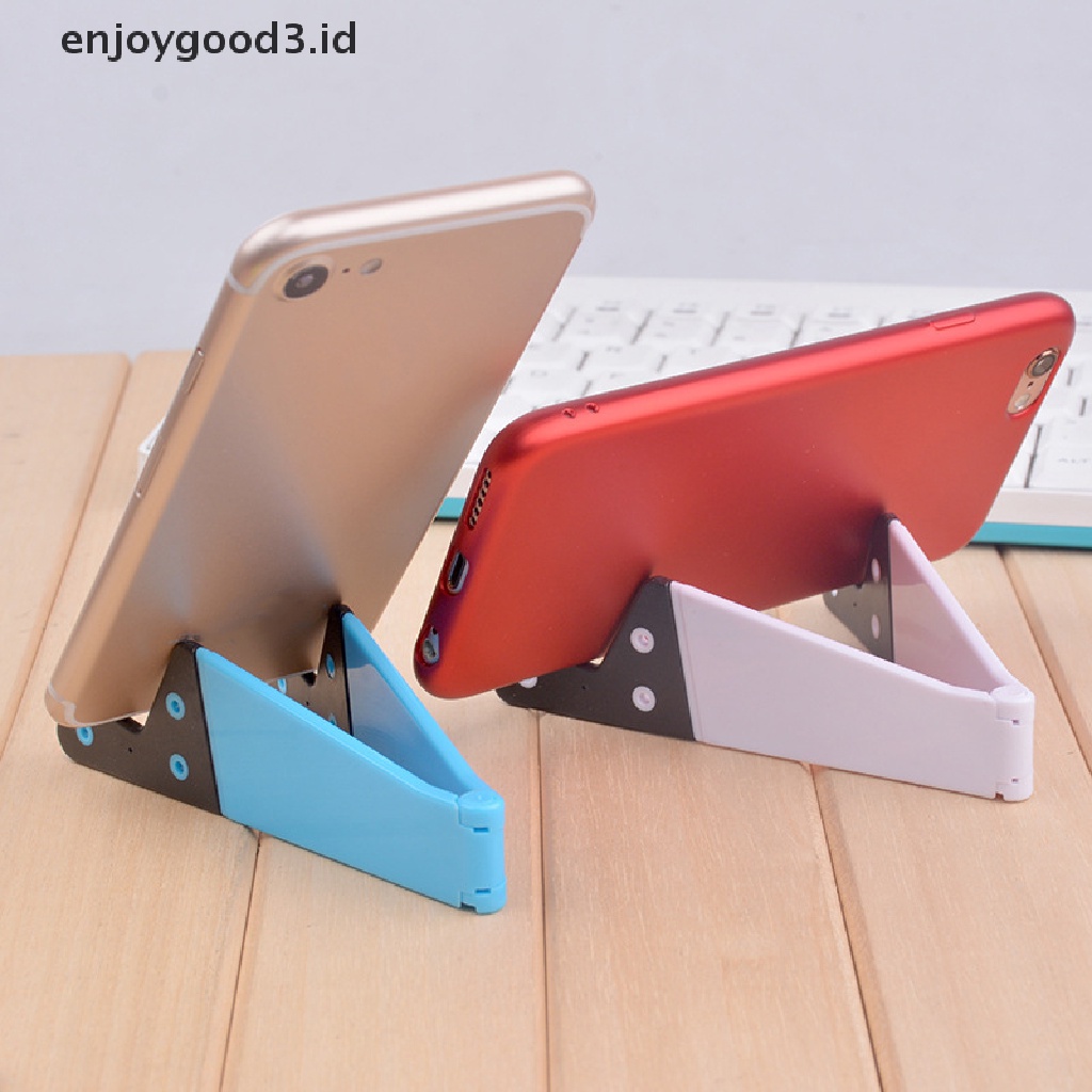 【 Rready Stock 】 1Pcs Universal Desktop Stand Portable Foldable V model Mobile Phone Mount Holder （ ID ）